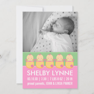 Baby Girl Foto Card Geburtsankündigungen Ankündigung