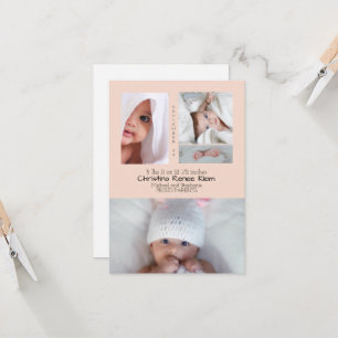 Baby Girl Foto Collage Peach Modern Birth