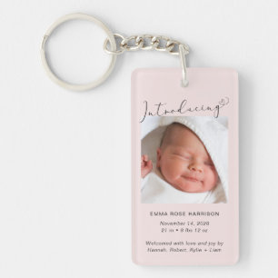 Baby Girl Foto Geburtserklärung Schlüsselanhänger