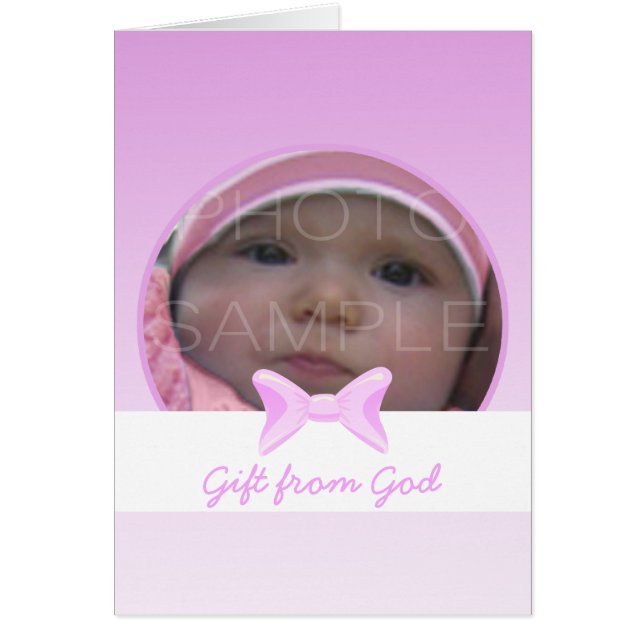 Baby Girl Foto Geschenk von Gott Pink Bogen Bibel  (Vorne)
