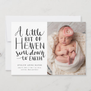 Baby Girl Foto Little Heaven Sent to Earth Birth Ankündigung