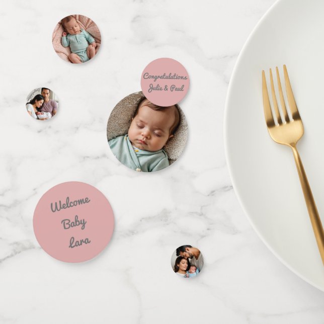 Baby Girl Foto name custom Baby Konfetti (Gruppe)