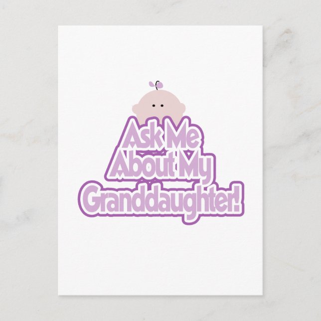 Baby Girl Fragte über meine Enkeltochter Tshirts Postkarte (Vorderseite)