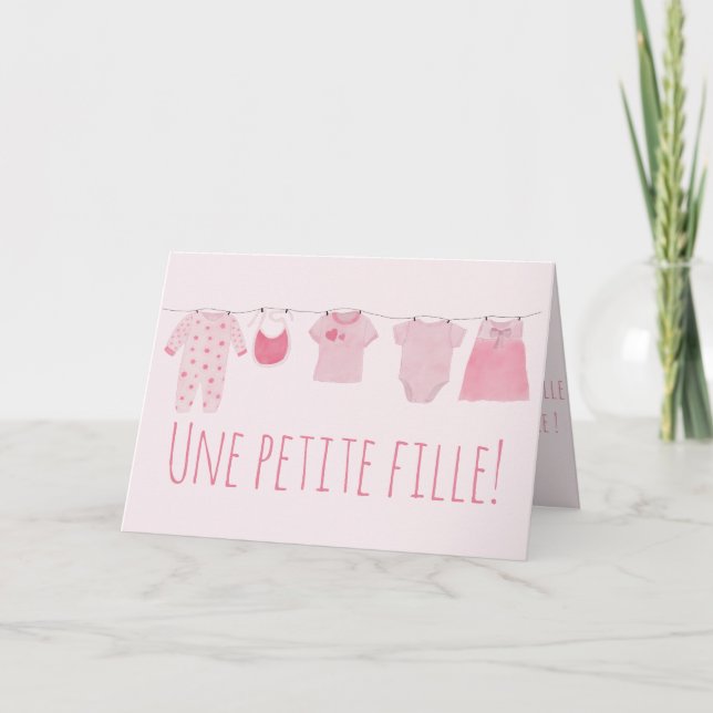 Baby Girl French gratuliert Karte (Vorderseite)