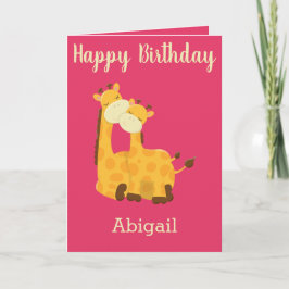 Baby Girl Geburtstag mit Giraffen Karte