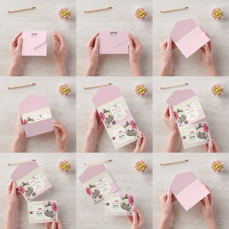 Baby Girl Giraffe Dusche Alles in einer Einladung