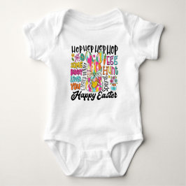 Baby Girl Glitzer Oaster Bunny Typografy Baby Strampler