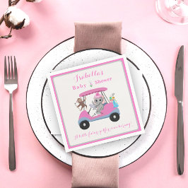 Baby Girl Golfing Elephant & Monkey Dusche Serviette