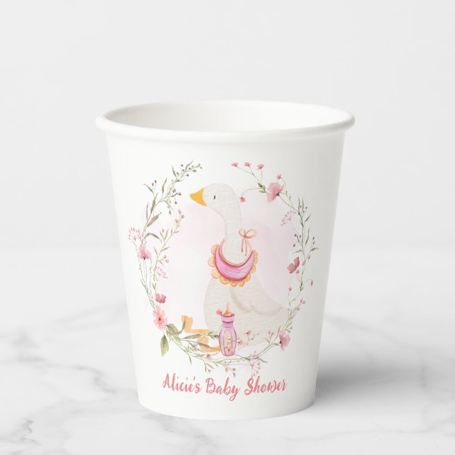 Baby Girl Goose Paper Cups Pappbecher (Vorderseite)