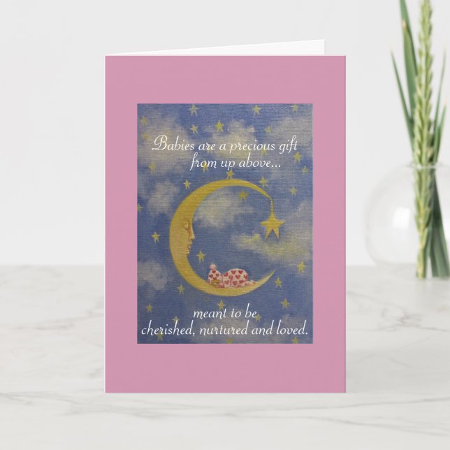 Baby Girl/Gratulationen Grußkarte Karte (Vorderseite)