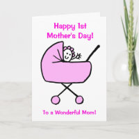 Baby Girl Happy First Mother's Day Card