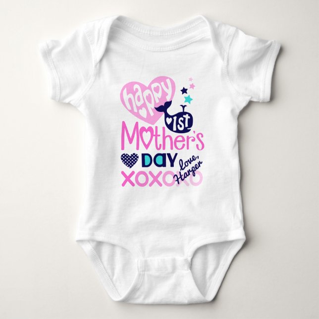 Baby Girl Happy First Mütter Day Bodysuit Baby Strampler (Vorderseite)