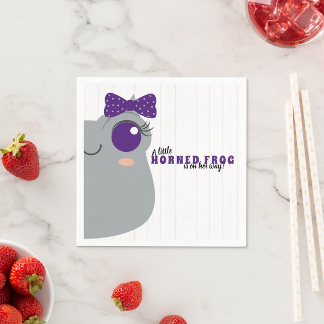 Baby Girl Horned Frog Lila Baby Dusche Serviette (Beispiel)