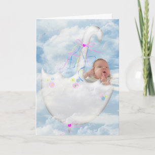 Baby Girl in Wolken Karte
