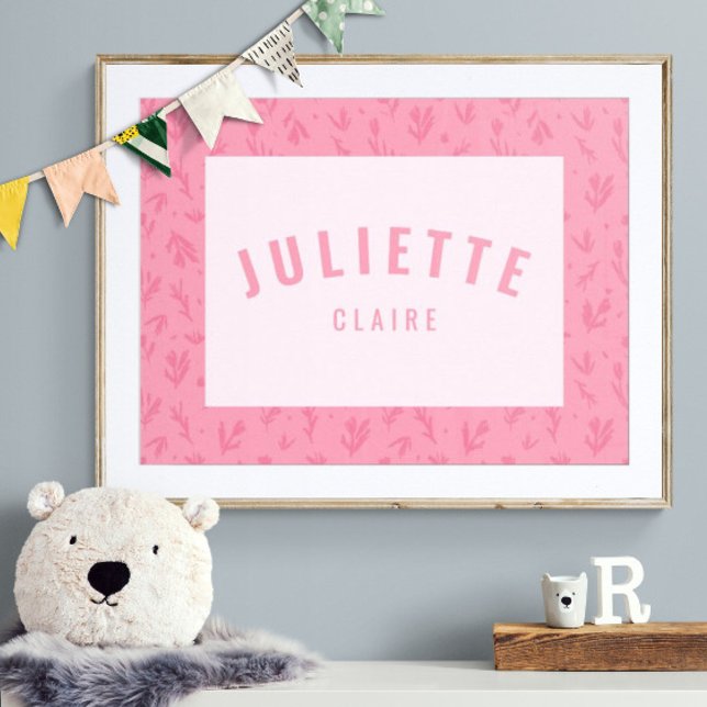 Baby Girl Individuelle Name Print Pink Kinderzimme Poster (Von Creator hochgeladen)