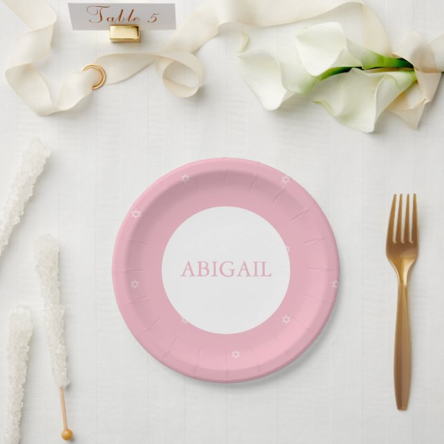 Baby Girl Jewish Namemony - Hebrew Pappteller (Hochzeit)