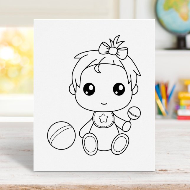 Baby Girl Jumpsuit Coloring Page Poster (Von Creator hochgeladen)