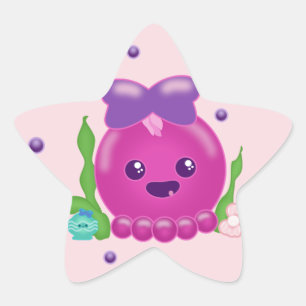 Baby Girl Kawaii Octopus Stern-Aufkleber
