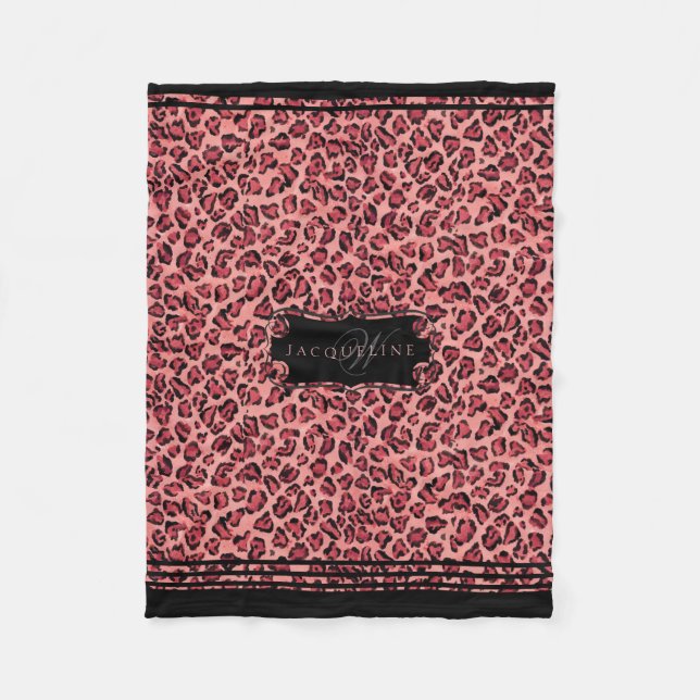Baby Girl Kinderzimmer Modernes Dekor Leopard Wass Fleecedecke (Vorderseite)