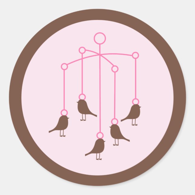 Baby Girl Kinderzimmer Runder Aufkleber (Vorderseite)