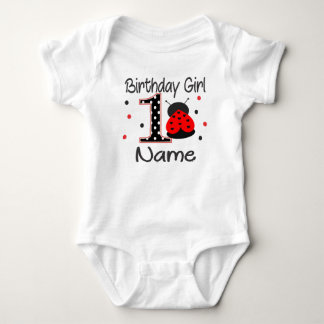 Baby Girl Ladybug 1st Birthday Bodysuit - Personal Strampler