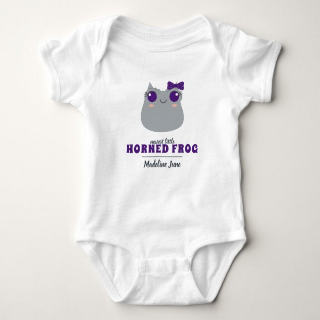 Baby Girl Lila Horned Frog Bodysuit Baby Strampler (Vorderseite)