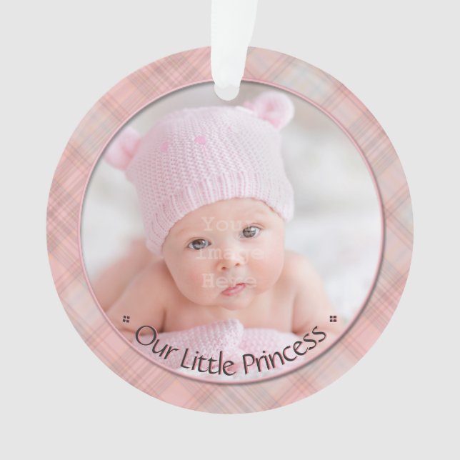 Baby Girl Little Princess First Christmas Keepake Ornament (Vorderseite)