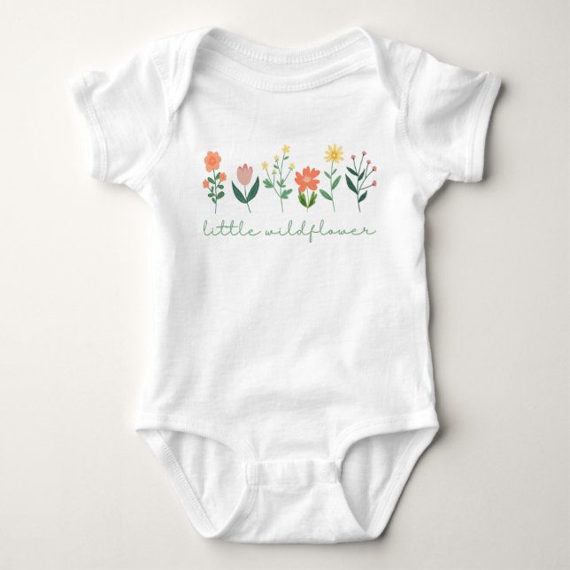 Baby Girl Little Wildblume Floral Baby Bodysuit Baby Strampler (Vorderseite)
