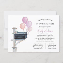 Baby Girl Long Distance Shower by Mail Einladung