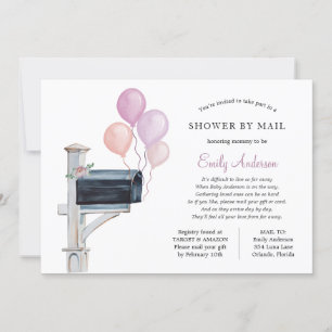 Baby Girl Long Distance Shower by Mail Einladung