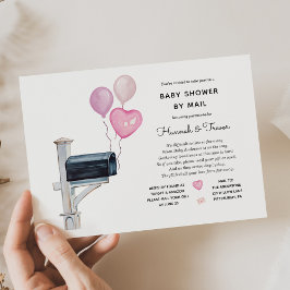 Baby Girl Long Distance Shower by Mail Einladung