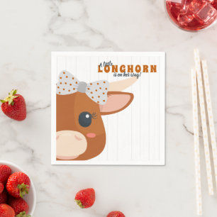 Baby Girl Longhorn Burnt Orange Babydusche Serviette