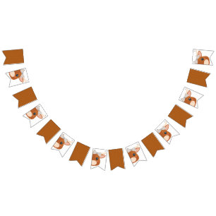 Baby Girl Longhorn Burnt Orange Babydusche Wimpelkette