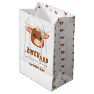 Baby Girl Longhorn Burnt Orange Mittlere Geschenktüte