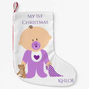 Baby Girl Mein 1. Weihnachtsmann Personalisiert Kleiner Weihnachtsstrumpf