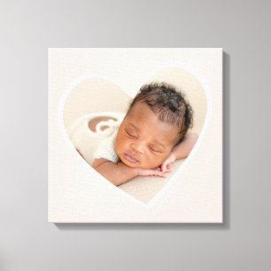BABY GIRL modernes Foto geschichtetes Herz rosafar Leinwanddruck