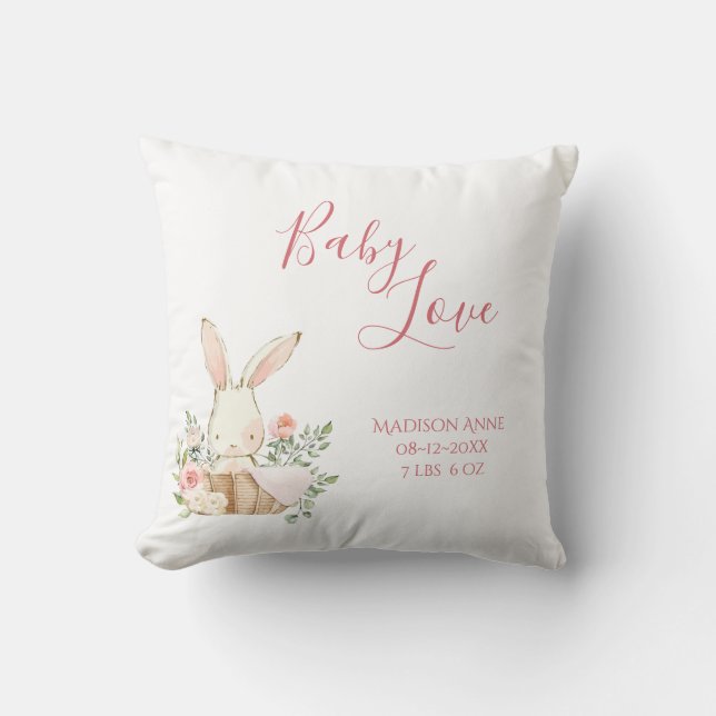 Baby Girl Name Script Baby Liebe Keepake Throw Pil Kissen (Vorderseite)
