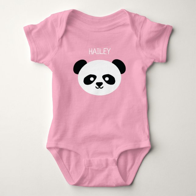 Baby Girl Niedlich Panda Personalisiert Kawaii Strampler (Vorderseite)