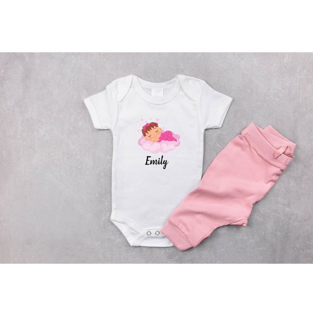 Baby Girl On Pink Clouds Baby Bodysuit Strampler (Von Creator hochgeladen)