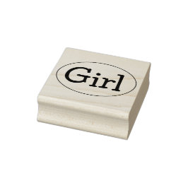 Baby Girl Oval Gummistempel
