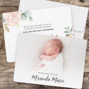 Baby Girl Overlay Text Neugeborenes Foto Floral Pi
