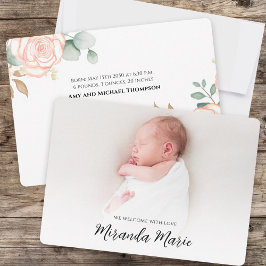 Baby Girl Overlay Text Neugeborenes Foto Floral Pi