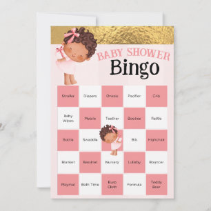 Baby Girl Pink and Gold Baby Dusche Bingo Spiel
