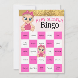 Baby Girl Pink and Gold Baby Dusche Bingo Spiel