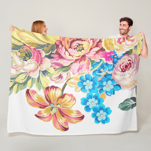 Baby Girl Pink Blue Green Viktorianisch Rose Muste Fleecedecke (Beispiel)