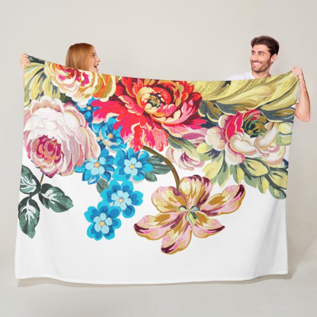 Baby Girl Pink Blue Green Viktorianisch Rose Muste Fleecedecke (Beispiel)