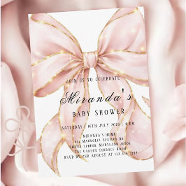 Baby Girl Pink Bow Baby Shower Invitation Einladung