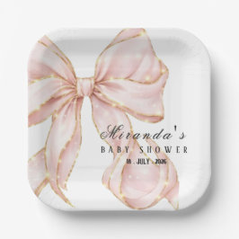 Baby Girl Pink Bow Baby Shower Invitation Pappteller