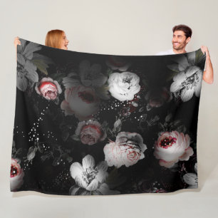 Baby Girl Pink & Charcoal Viktorianische Rose Must Fleecedecke