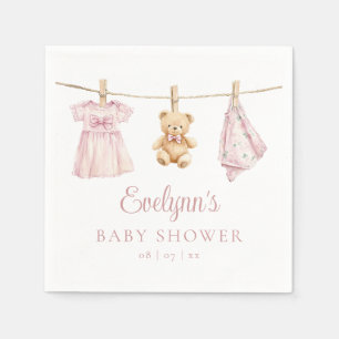Baby Girl Pink Clothesline Babydusche Serviette